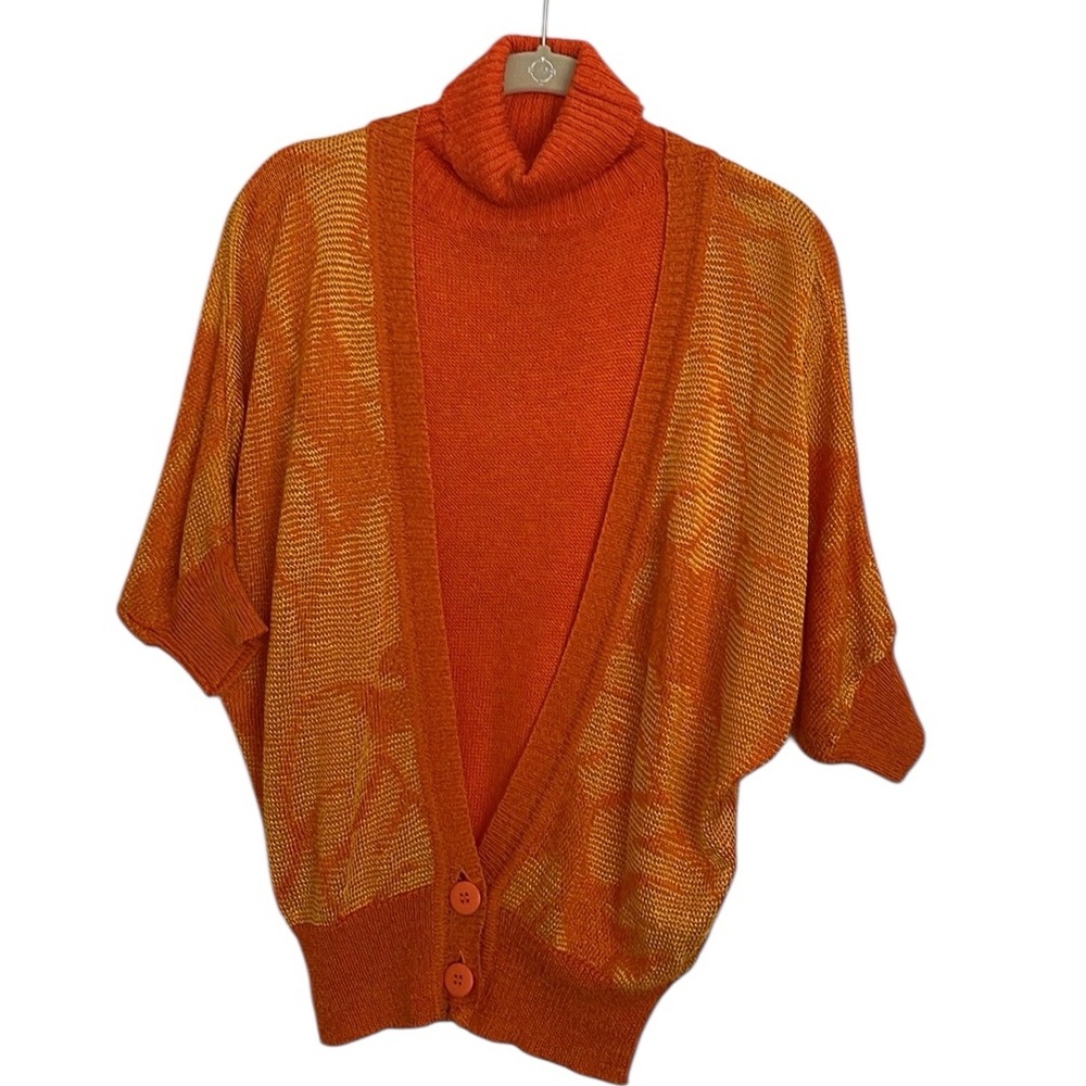 NWOT Vintage Christian Dior Vibrant Knit Twinset | Turtleneck & Cardigan | M